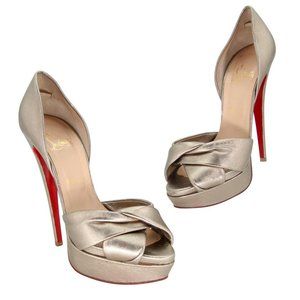 Christian Louboutin 39.5 Lambskin Leather Peacock 150 Pumps CL-0505N-0161